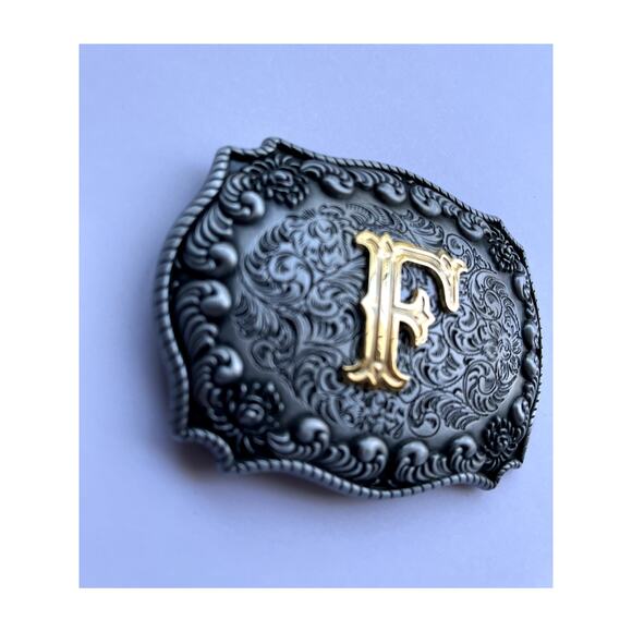 Initial F Letter F Belt Buckle - Picture 5 of 8